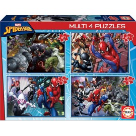 COFFRET 4 PUZZLES SPIDERMAN